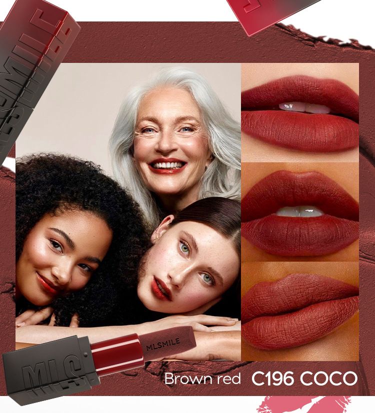 MLSMILE Embossed Matte Lipstick Set Easy To Color Moisturizing Lipstick Natural Nude Color 3 Pieces_voghion.com
