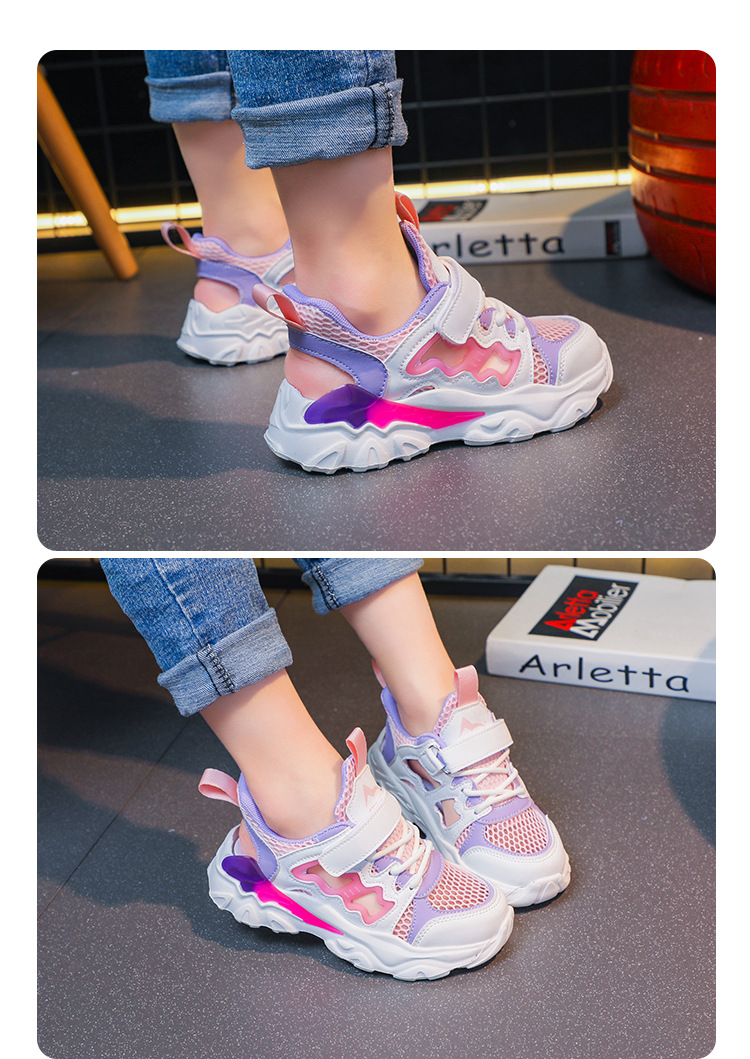 Kindersport 2024 Sommer neue ausgehöhlte kleine mittelgroße Kinder Anti-Kick-Baotou-Sandalen für Jungen und Mädchen_voghion.com