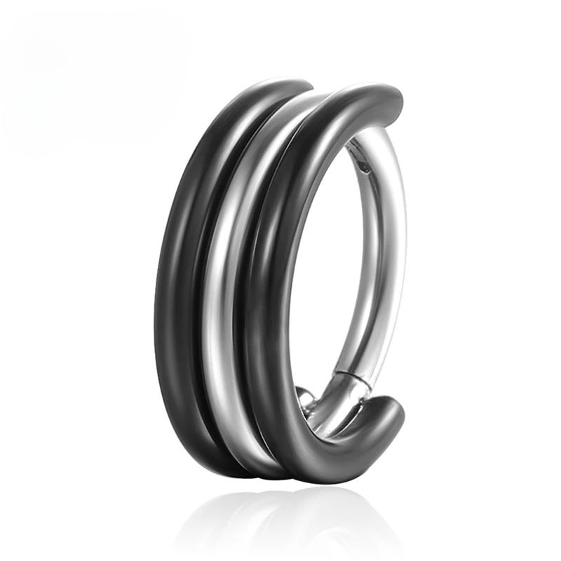 F136 Titanyum İki Tonlu Septum Tragus Piercing Burun Halkası Menteşeli Segment Helix 16G Kıkırdak Küpeler Tıklayıcı Takı Kadınlar İçin Toptan_voghion.com