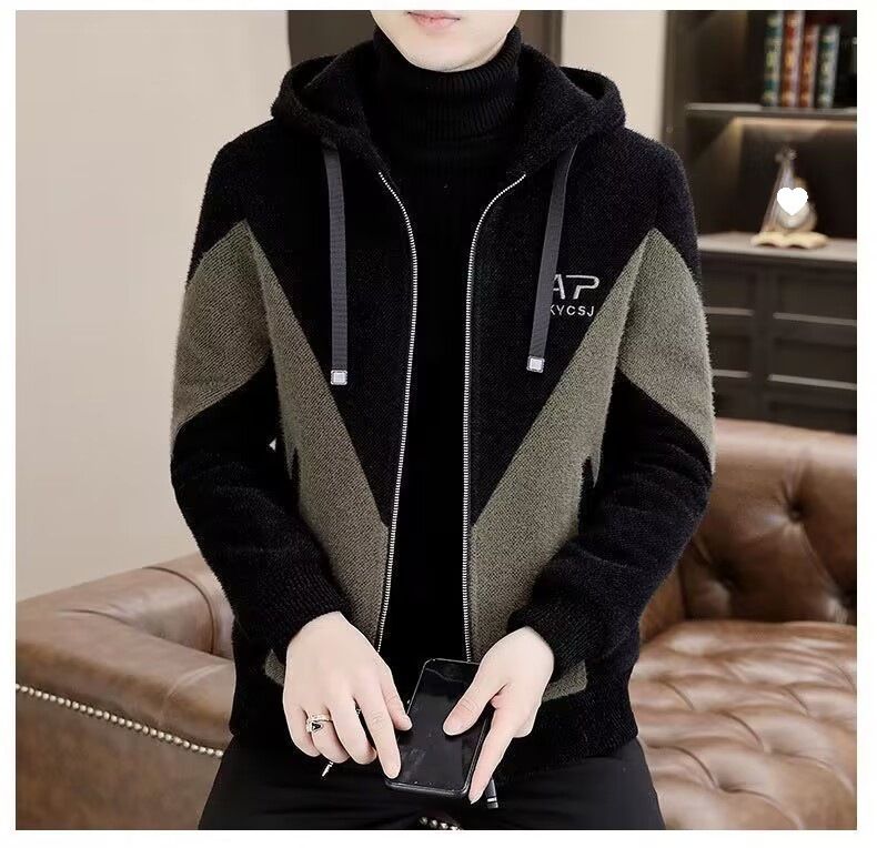 Autunno/Inverno 2023 Nuovo Trendy Casual Color Block Moda Inverno Giacca da Uomo_voghion.com