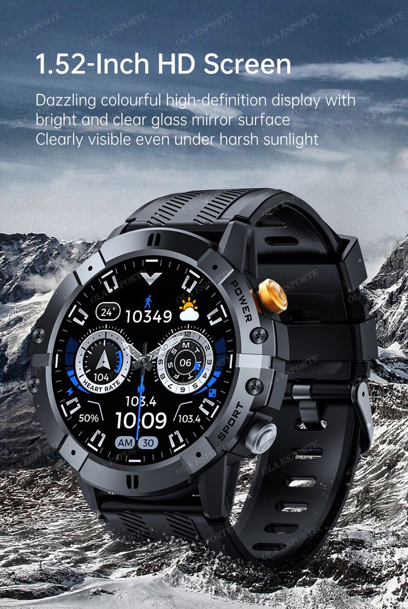 Outdoor Sports Waterproof Smart Watch Men 410mAh AMOLED GPS Tracker Heart Rate Bluetooth Call Women Smartwatch For Android IOS_voghion.com