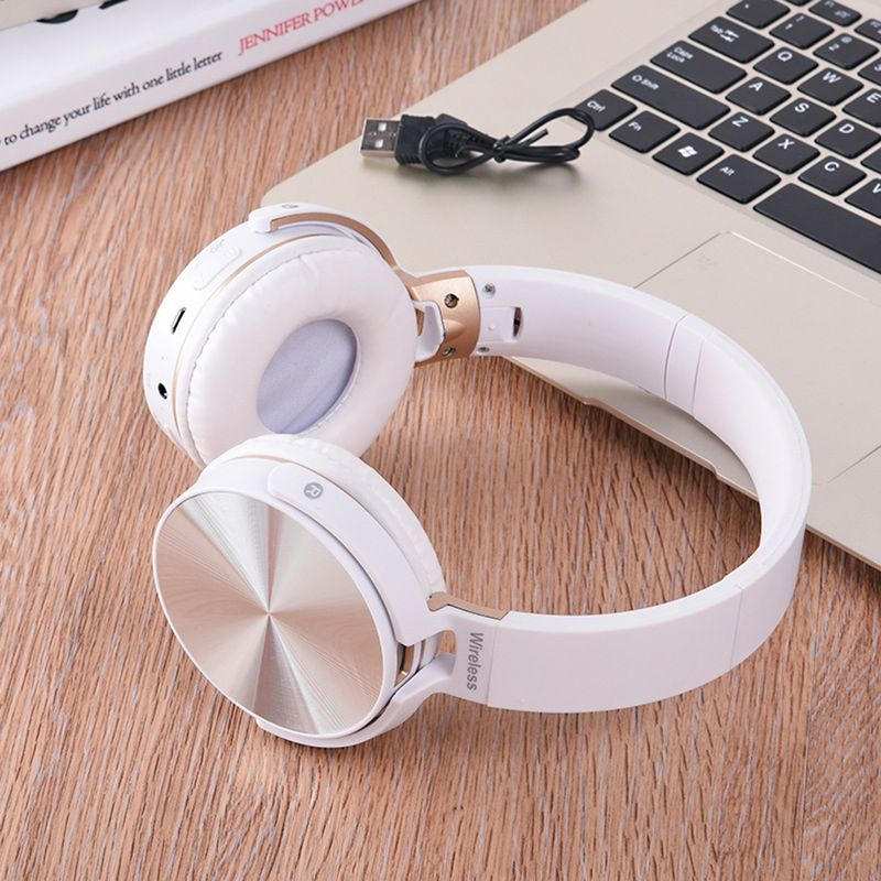 1 sæt headset Bluetooth-kompatibel stereo surround Ergonomi Design Understøttelse af kraftig bas AUX-indgang Trådløse øretelefoner_voghion.com