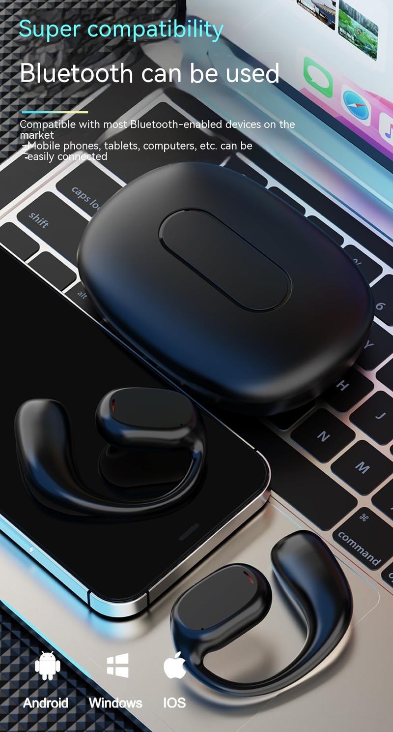 Tiktok JS272 private mode Bluetooth headset does go in the Wireless ear hook movement can not be thrown off_voghion.com