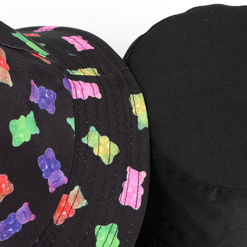 Vedro klobuk ženski ljubki risani barvni medvedji potiskani klobuk modni dvostranski senčnik sončni klobuk_voghion.com