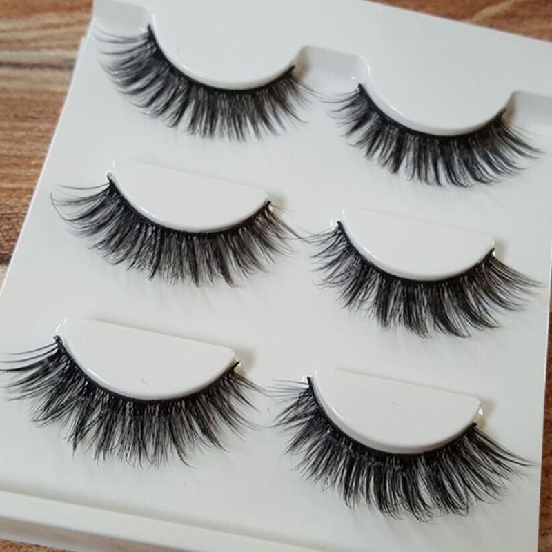 Gwong 3 Paar natürlich aussehende dicke gekreuzte falsche Wimpern, Make-up, Schönheit, Wimpern_voghion.com