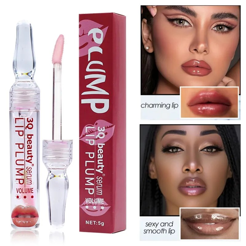 Suero de brillo labial voluminizador instantáneo con aceite realzador y potenciador extremo que nutre y humecta los labios de forma sexy y antiarrugas. El más popular de 2024_voghion.com