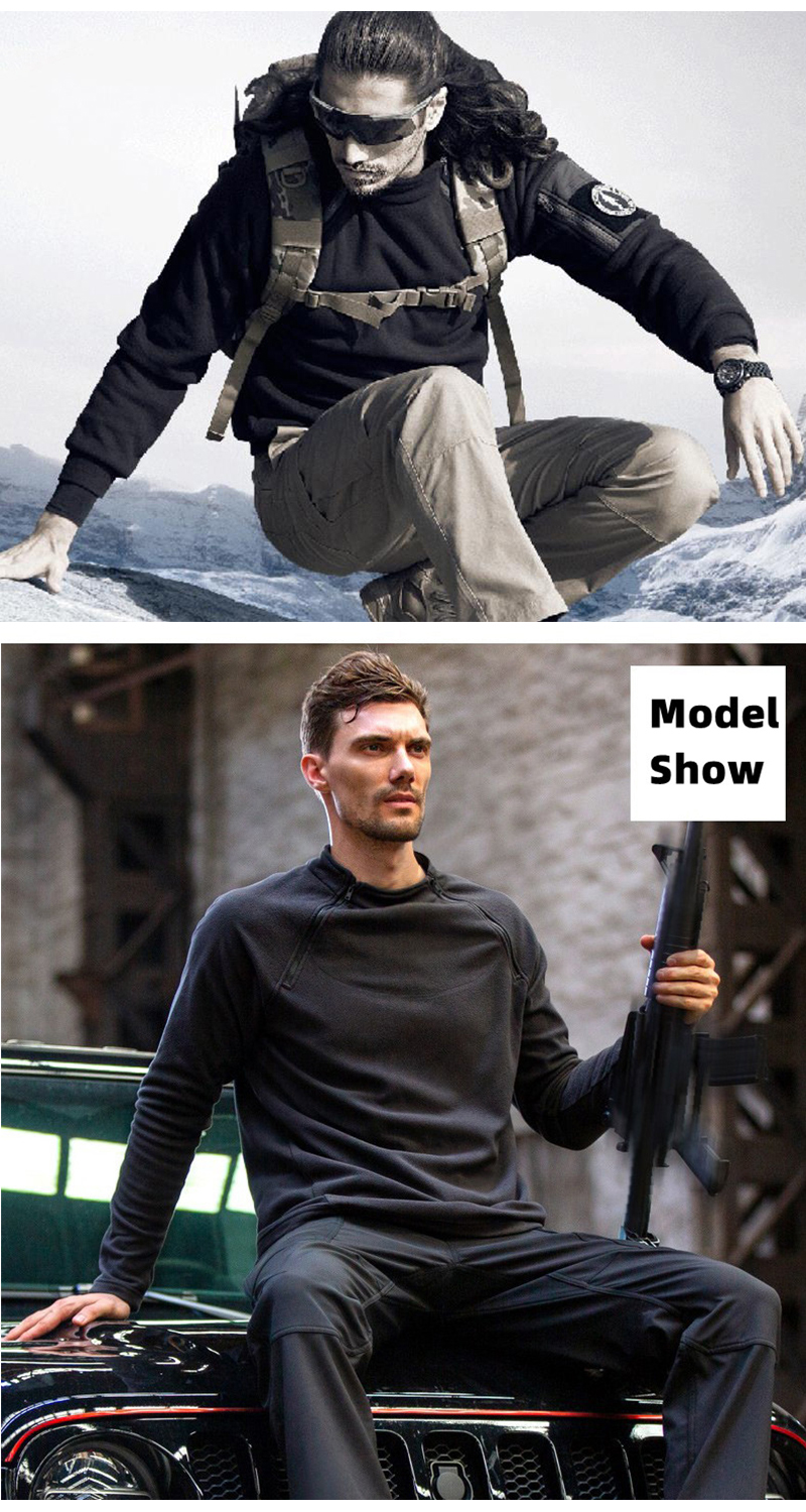 Taktische Outdoor-Polarfleece-Jacke für Herren, Jagdkleidung, warmer Reißverschluss-Pullover, winddichter Mantel, Thermo-Wanderpullover_voghion.com