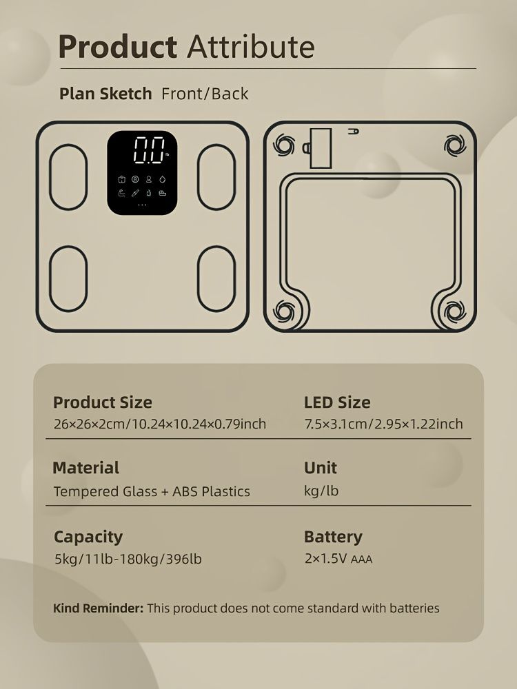 Bathroom Digital Scale With A Capacity Of 400 Pounds, Featuring An LED Display To Help You Monitor Your Weight Fiess_voghion.com