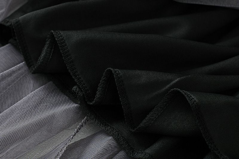 new autumn style temperament high waist slimming super fairy flower bud irregular mesh skirt female 8063_voghion.com