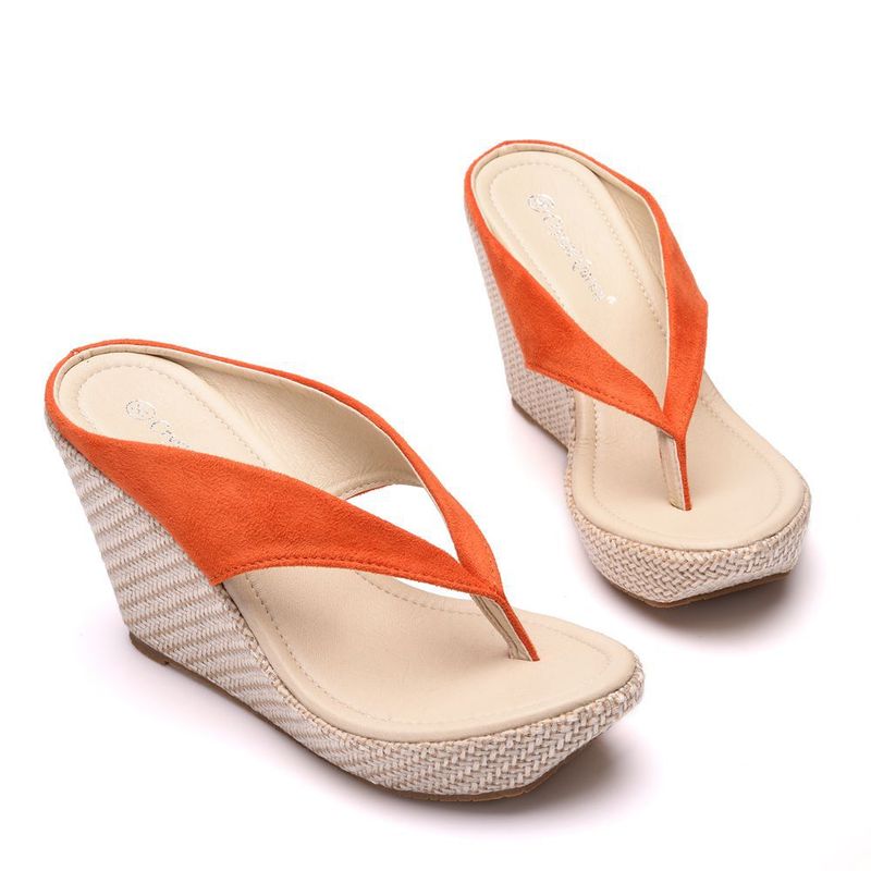 Damenschuhe, 9 cm, Bohemian-Strandsandalen, Flip-Flops mit dicker Sohle und Keilabsatz, süße Flip-Flops, wasserdichte Plateau-Flip-Flops_voghion.com