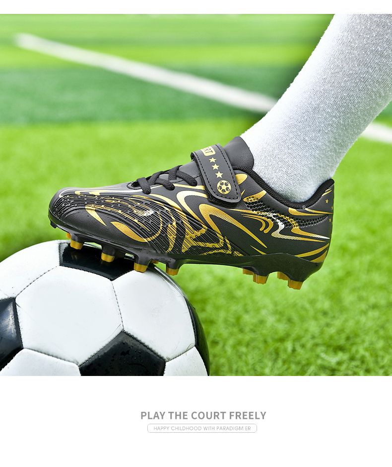 C Luo Children's Professional Long Nail Football Shoes Boys Primary School Boys Game Training Special Broken Nail Sneakers Men_voghion.com