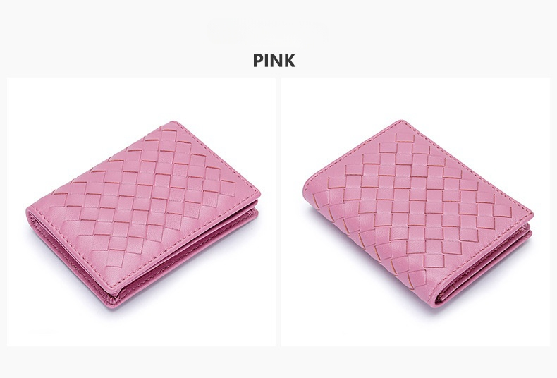 Designer heren- en damestas van geweven schapenvacht Nieuwe visitekaartjestas Multifunctionele leren tas Kaartclip voor heren Eenvoudige nulportemonnee_voghion.com