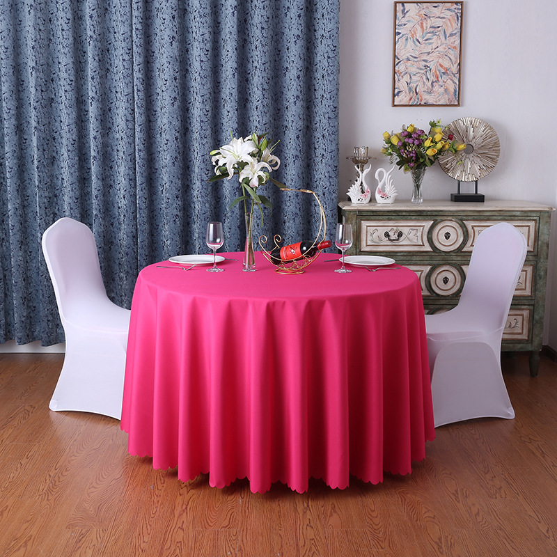 Hotel dining tables, tablecloths, banquet restaurants, large circular dining tables, holiday cloths, household fabrics, solid color weddings_voghion.com