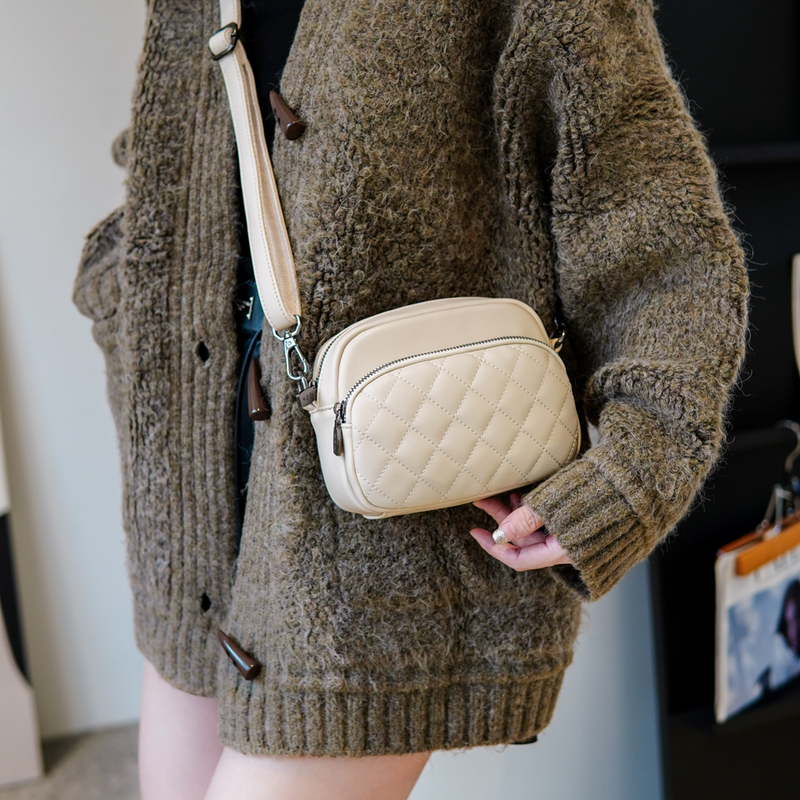 Bolsa casual de alta qualidade para mulheres 2023 nova moda couro macio losango ombro único bolsa para câmera mensageiro_voghion.com