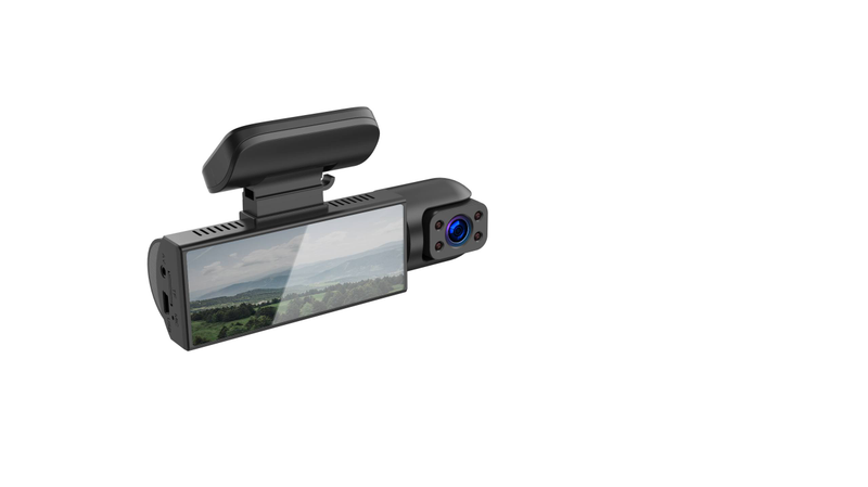 Registratore di guida M8 con doppia lente anteriore, interna e posteriore per registrazione simultanea di 1080P ad alta definizione_voghion.com