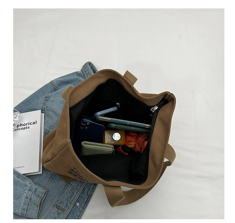 Mode canvas damestas Mode damesschoudertas Studentenklasse draagtas Denim materiaal Grote capaciteit damesboodschappentas_voghion.com