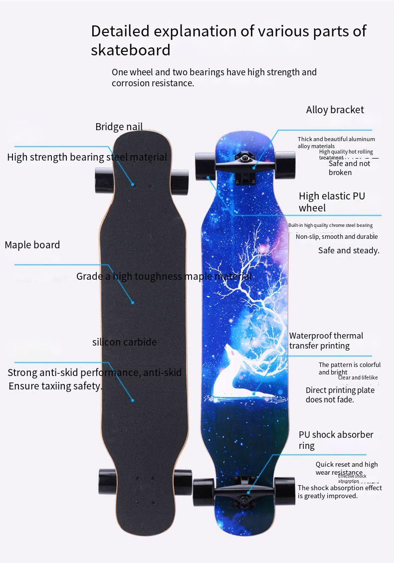 42" longboard road skateboard Cruiser vierwiel skateboard dansbord_voghion.com
