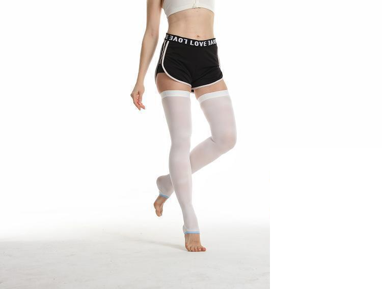 Calzini a pressione unisex bianchi lunghi Calzini elastici traspiranti antiscivolo anti-pilling di prima classe Calze colorate bianche_voghion.com