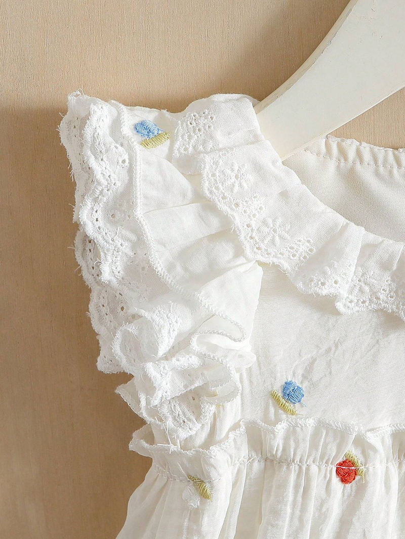 Tutina estiva per bambine, per mamma e bambini - Tutina senza maniche in morbido cotone per neonati fino a 18 mesi (bianco, 1-3 mesi/3-6 mesi/6-9 mesi/9-12 mesi/12-18 mesi)_voghion.com