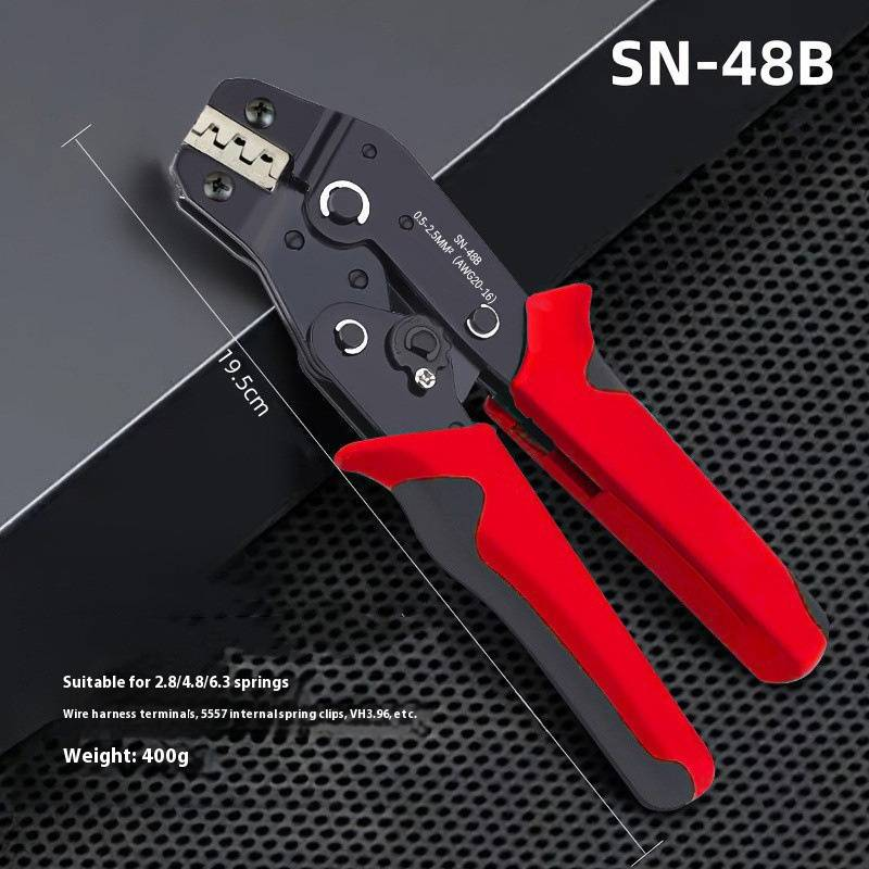 Professional Ratcheting Crimping Tool For Electrical Wiring - High Carbon Steel Jaws, Ergonomic Handle For Copper Terminal Connectors_voghion.com