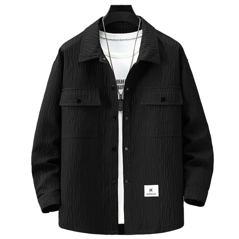 Męska kurtka oversize na wiosnę/jesień – oddychająca, wodoodporna kurtka robocza z panelami żakardowymi (czarno-kawowa, 4XL-11XL, do 400 funtów)_voghion.com