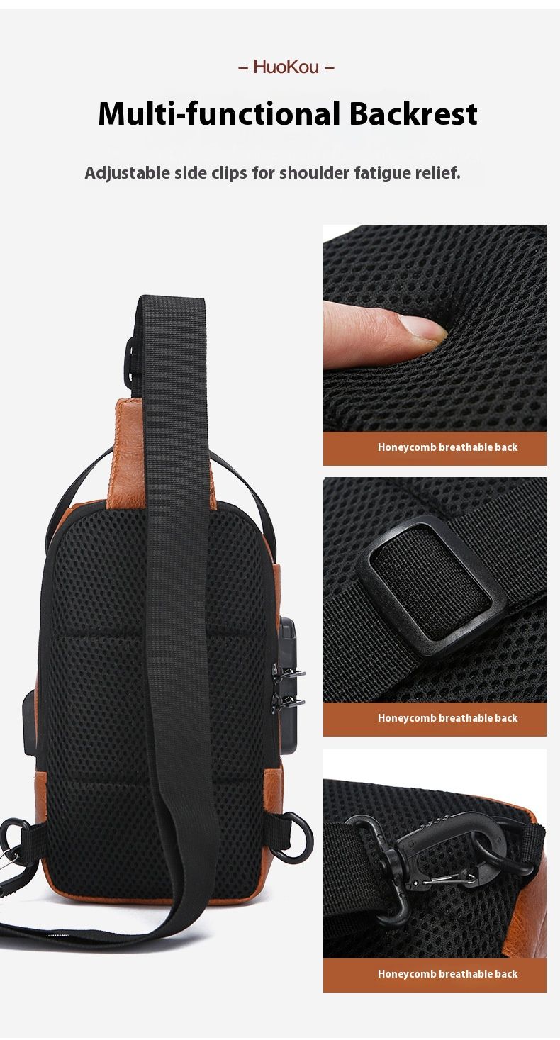 Wasserdichte Umhängetasche für Herren für Outdoor-Sport und den täglichen Gebrauch – USB-Ladeanschluss, Anti-Diebstahl-Design, leichte Brusttasche aus Nylon_voghion.com