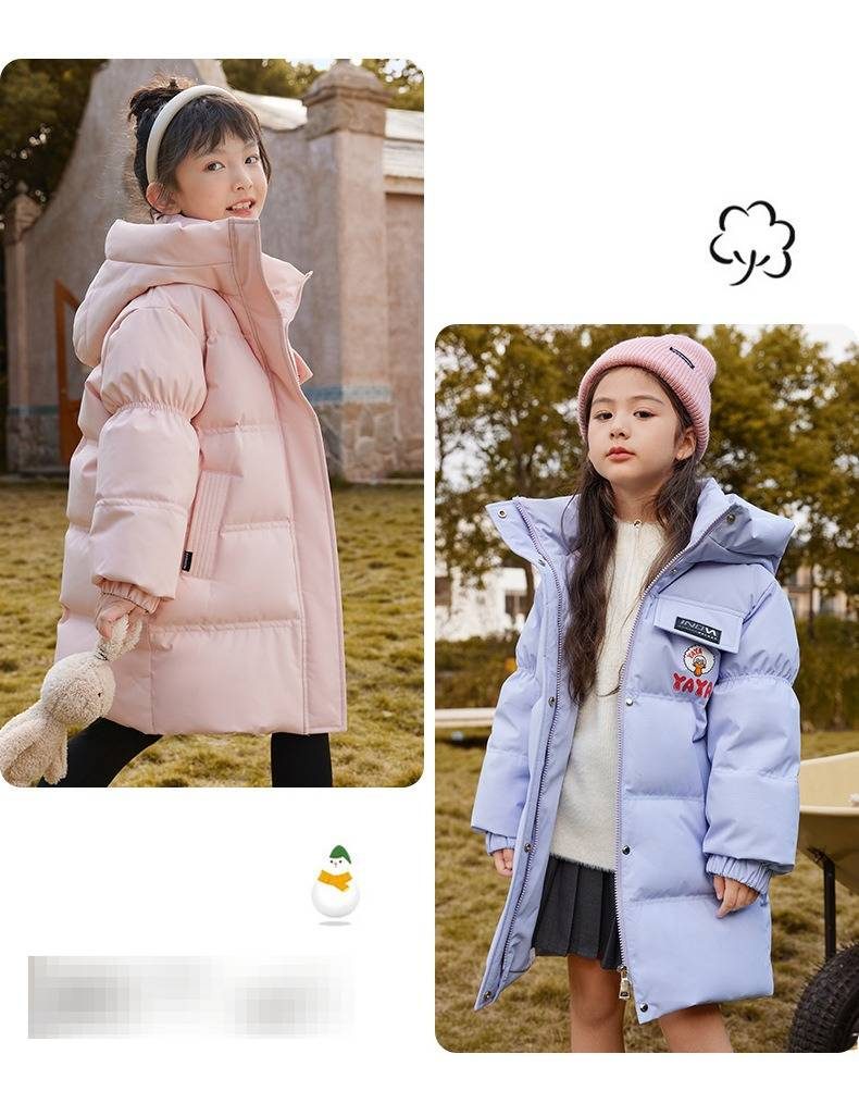 Chaqueta de plumón cálida y elegante para niños para el invierno - Abrigo acolchado de longitud media para niños y niñas (3-8 años) - Ligera y gruesa_voghion.com