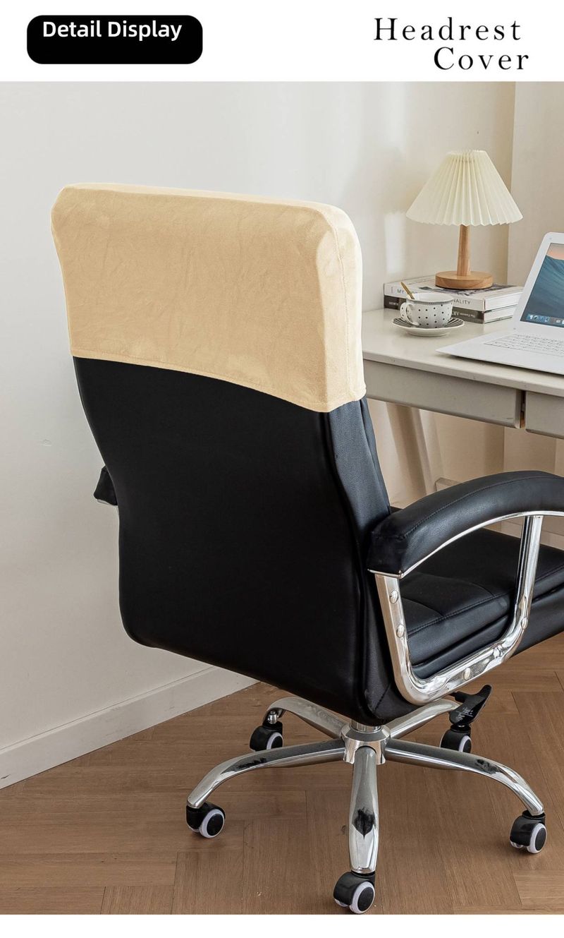 Stuhlrückenbezug aus Polyester – Atmungsaktiver und dehnbarer Kopfstützenschutz für Bürostühle, staubdichter Halbbezug für Chefsessel und Schreibtischstühle_voghion.com