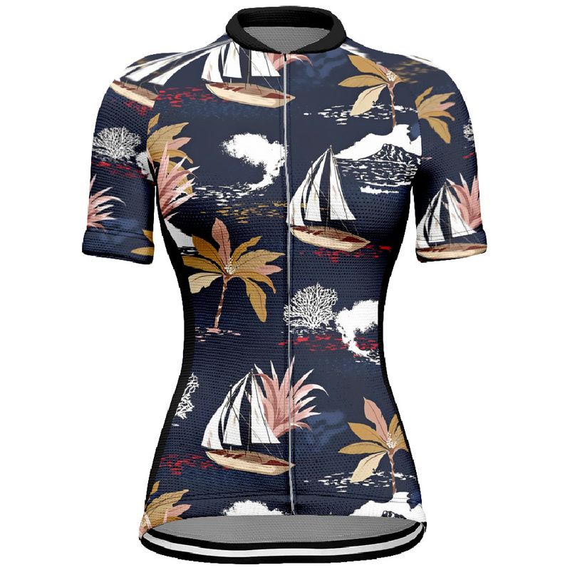 Outdoor-Radsportbekleidung für Damen, kurzärmlige Oberteile für Mountainbike, Cross-Country, Rennrad, sportliche hawaiianische Radsportbekleidung für Damen_voghion.com