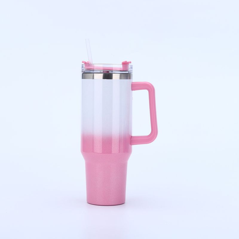 rainbow paint 40oz car cup large capacity 304 stainless steel insulation cup two-color gradient car ice cup_voghion.com