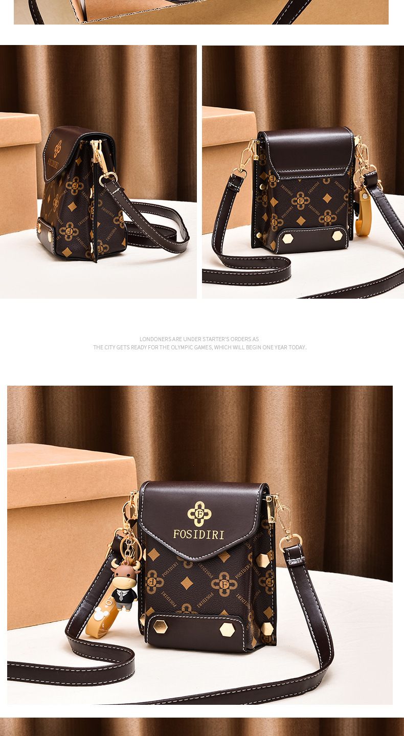 Women's Mobile Phone Bag Messenger Bag Women's New Fashion Trend One Shoulder Retro Small Square Bag Mini Mobile Phone Bag_voghion.com