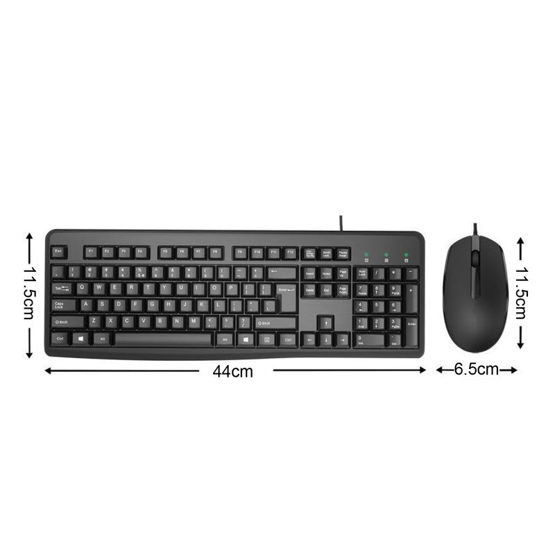 1 Vertragingsvrij ontwerp 104 toetsen Gladde textuur Verbeter de efficiëntie ABS Kantoor School USB Bedraad toetsenbord Muisset Computer_voghion.com