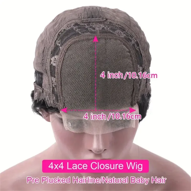 Perruques de cheveux humains en dentelle transparente sans colle, perruques de fermeture ondulées pour femmes, densité 150% 180%, cheveux brésiliens_voghion.com