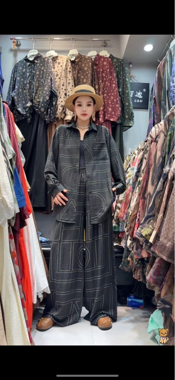 Muslimischen Plus Größe 2025 Frühling Sommer Neue Nordic TOT Hülse Hemd Lange Hosen Elastische Taille Lose 33135_voghion.com