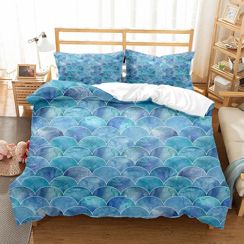 Copripiumino alla moda serie tre squame di pesce lucido quattro set da due pezzi personalizzabile_voghion.com