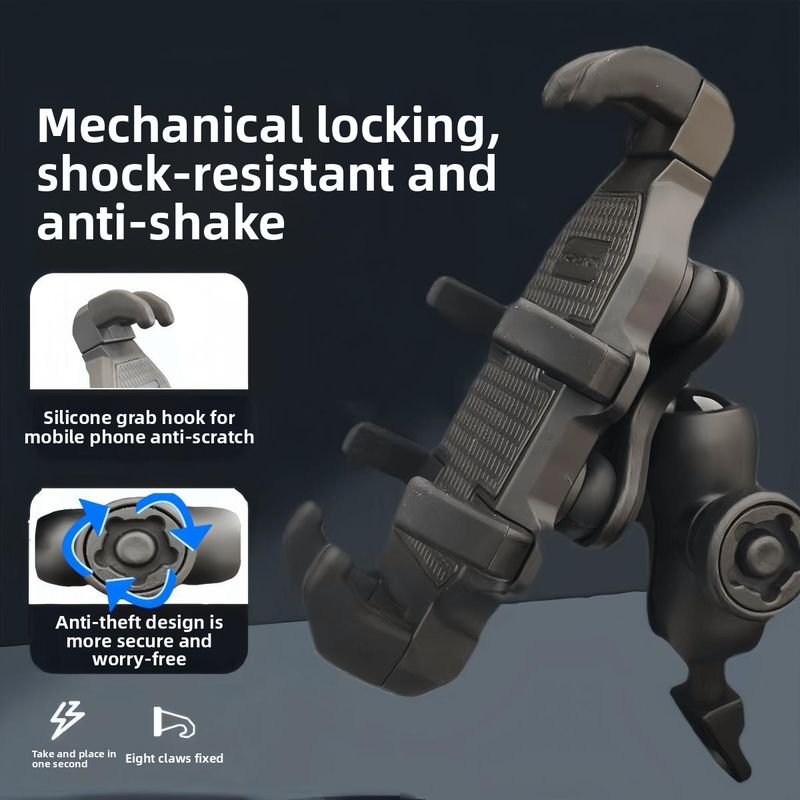 New Motorcycle Travel Shock Absorption Anti-Theft Fixed Riding Navigation Phone Mount_voghion.com