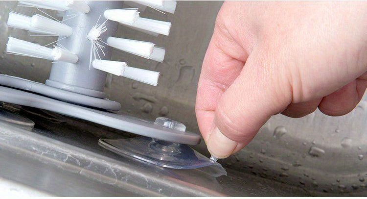 1pc Sink-Mounted Cup Scrubber - Multifunctional Glass & Container Cleaner - Dual-Action Brush For Kitchen & Toilet - Essential Home Gadget_voghion.com
