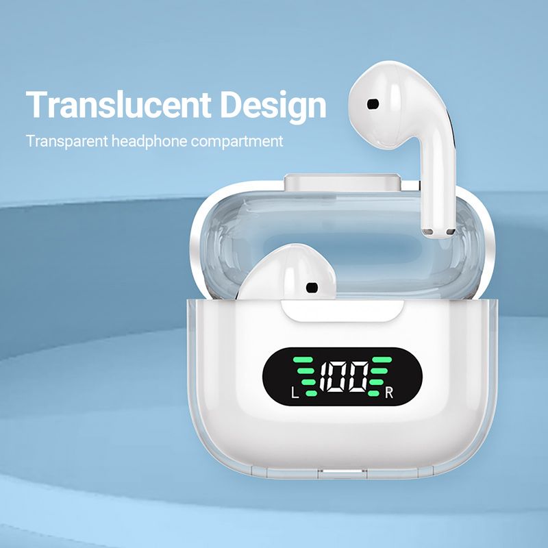 Nuevos auriculares M16Pro, inalámbricos por Bluetooth, auriculares internos tws, auriculares deportivos translúcidos de nave espacial de Ultra largo alcance_voghion.com