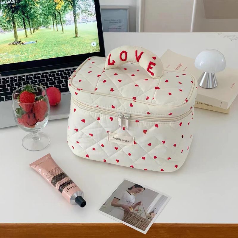 Women's Bags New love cosmetic bag portable large capacity multi functional multi layer portable travel skin care products toiletry bag storage bag_voghion.com