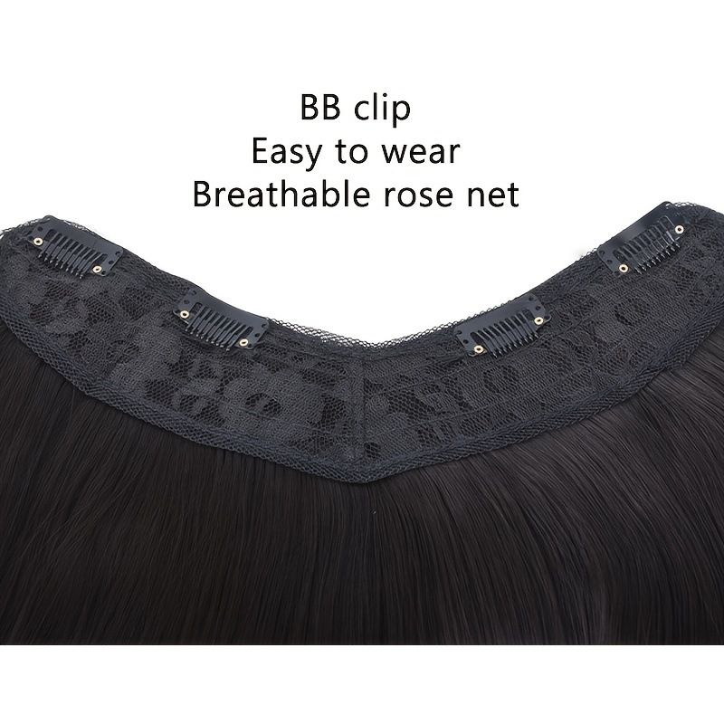 Parrucca Extension per capelli lunghi per donna Capelli medio lunghi a strati a forma di V con parrucca in fibra chimica naturale in un unico pezzo_voghion.com