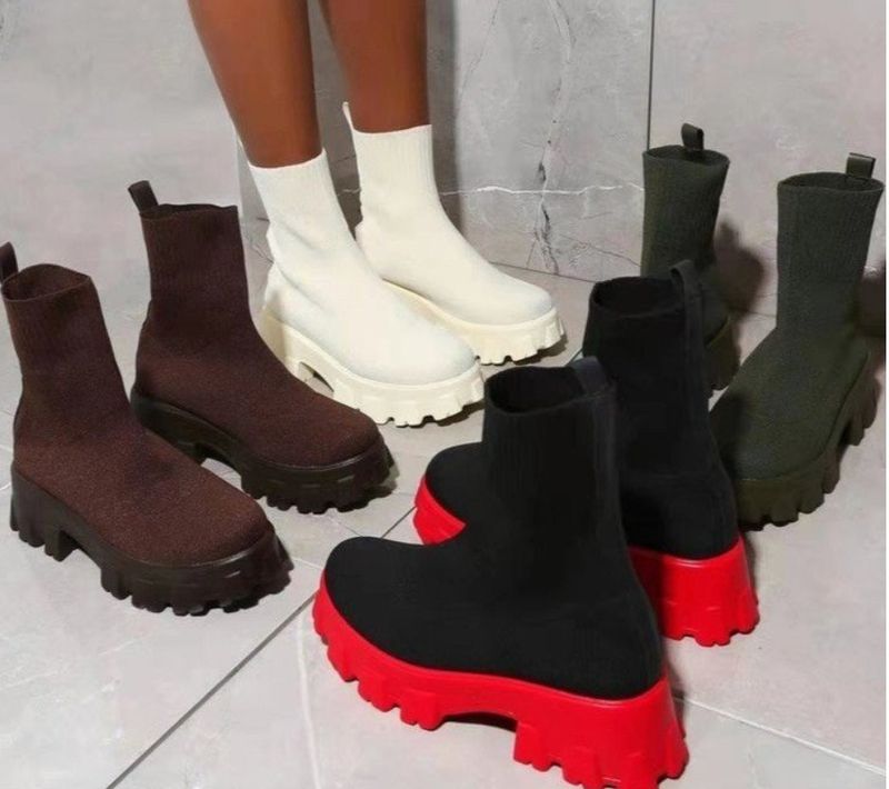 Fly-woven breathable candy-colored muffin platform boots for women_voghion.com