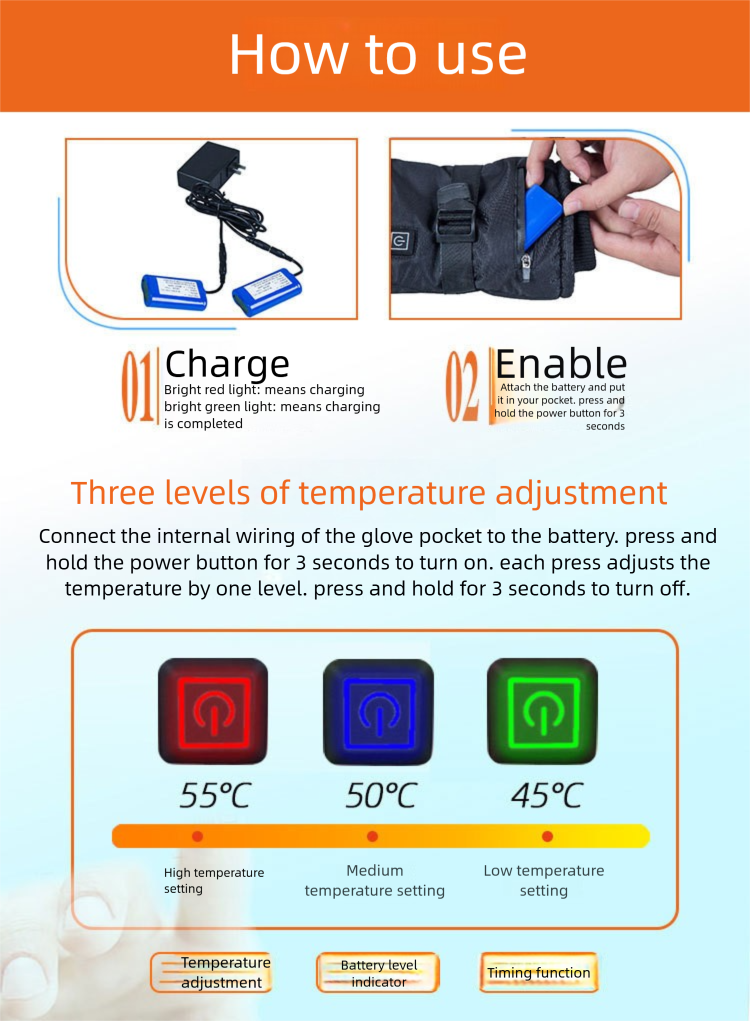 Cross-Border Outdoor Skiing Cycling Thickened Electric Touch Screen Charging Cold-Proof Heating Gloves_voghion.com