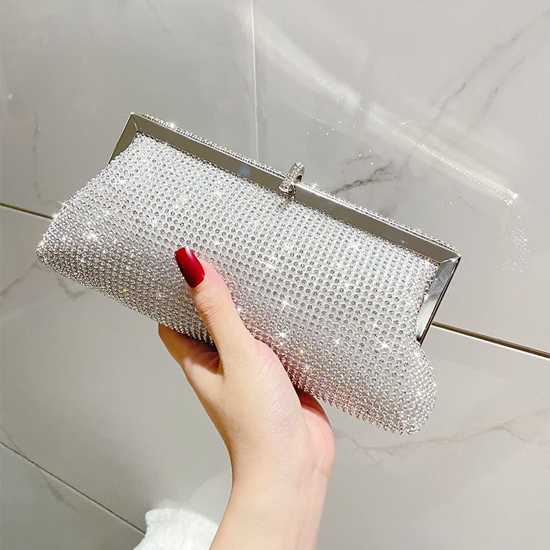 Pochette luxueuse et polyvalente en strass pour soirée, sac à main à bandoulière avec chaîne_voghion.com