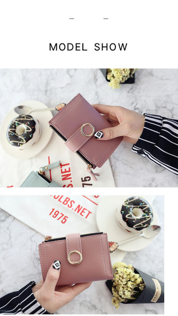 Neu Kurze Frauen Geldbörsen Mode Einfache Nette Kleine Weibliche Brieftaschen PU Leder Karte_voghion.com