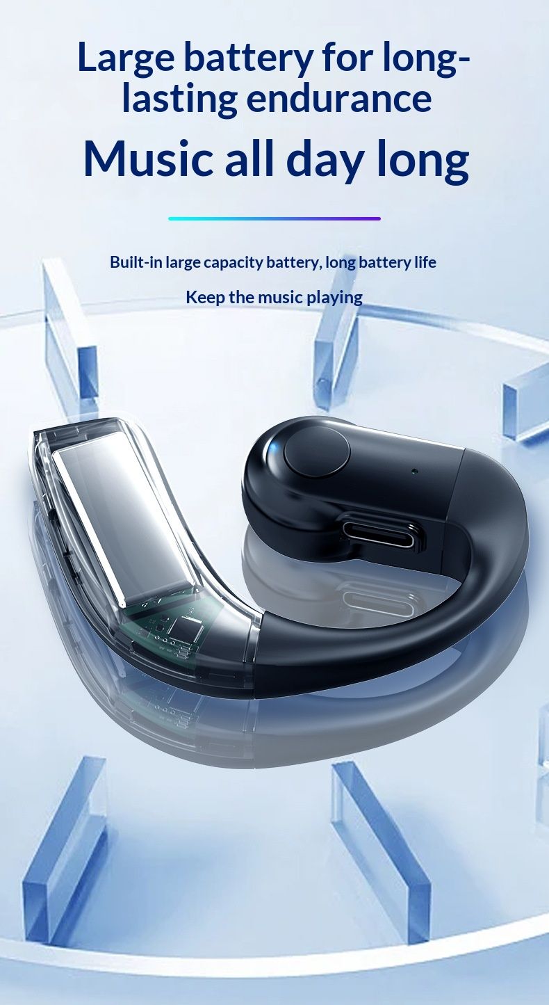 Cross-Border New V9 Open-Ear Wireless Bluetooth Single Ear Headphone Business Sports Music Ultra-Long Battery Life_voghion.com