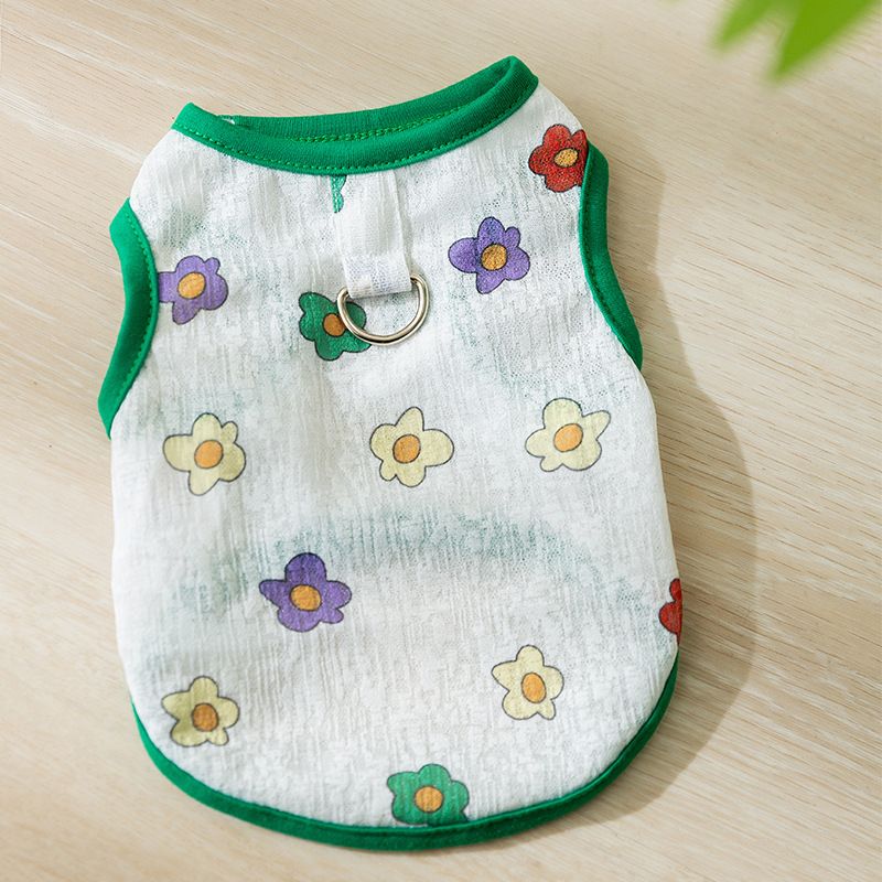 Vestiti per cani da compagnia, carini, con stampa completa, in rete, con trazione, primavera estate, traspiranti e comodi, per Bichon, Teddy, Pomerania_voghion.com