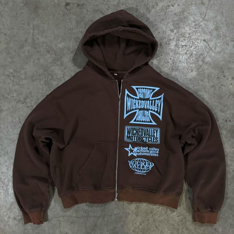Felpe con cappuccio e cerniera a maniche lunghe da uomo, felpa con cappuccio da uomo con cerniera e stampa grafica - Felpa pullover streetwear per uno stile casual e urbano_voghion.com