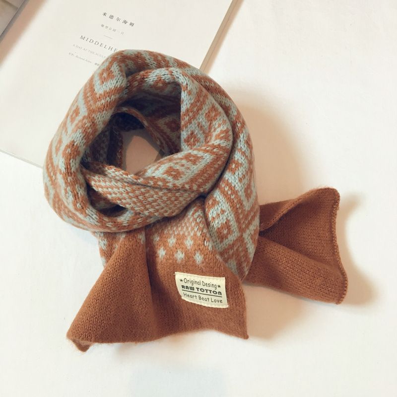 Südkorea Dongdaemun ins Schneeflocke Woolen für Kinder Herbst Winter Jungen und Mädchen Baby Gestrickte Schal Trend_voghion.com