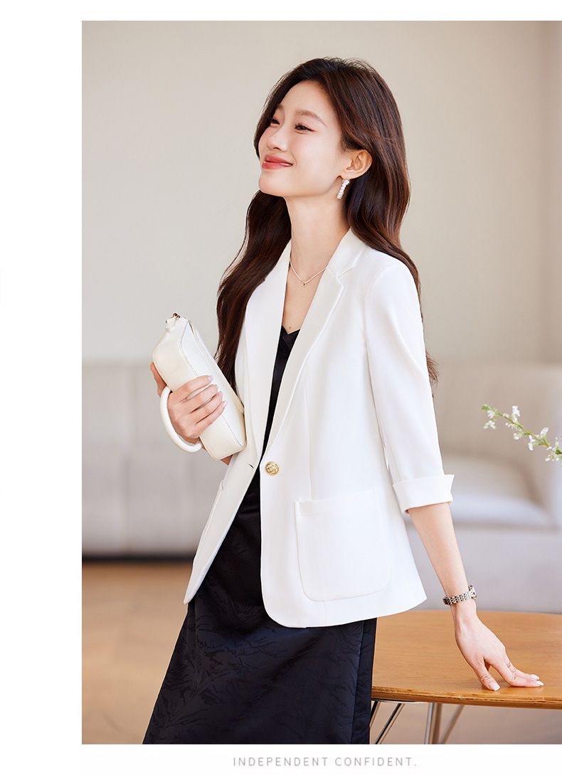 Roupas femininas primavera e verão, novo temperamento, cardigan, terno, roupa profissional, roupa casual de trabalho, paletó pequeno_voghion.com