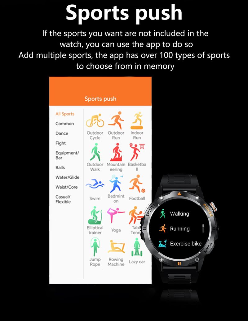Akıllı Saat Bluetooth Çağrı Kalp Atış Hızı Sağlık İzleme IP68 Su Geçirmez Spor Açık Hava Saati_voghion.com